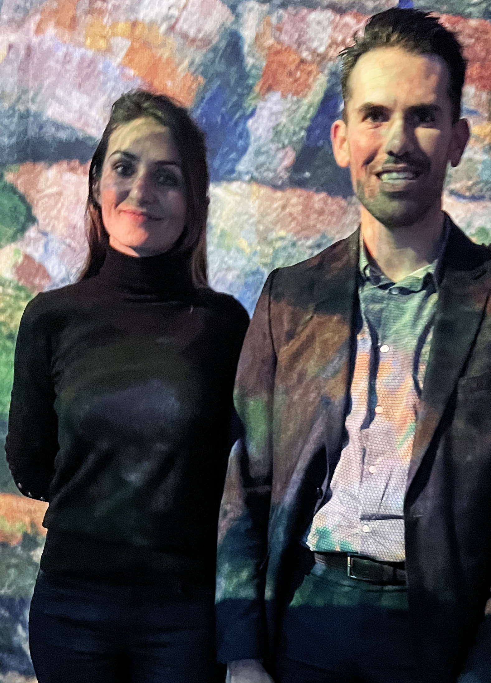 un Tableau signé HBF ! Elodie Hernandez,  (Com/RSE) et Florent Focchesato (DG)