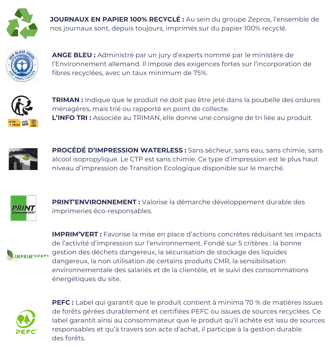 Certifications journaux