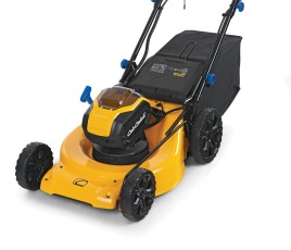 Tondeuse à batterie LM5 E51 R. 599 € sans batterie et sans chargeur. Batterie 5,0 Ah, 295 €. Chargeur, 79 C. Largeur de coupe 51cm, hauteur de coupe réglable de 38 à 88 mm (6 positions). Moteur brushless, associé à un carter en acier.